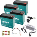 Set of 4, 6-DZF-20 6-DMF-20 6-DZM-20 12V 20AH Sealed Lead-Acid Battery Rechargeable & 48V Charger for Mobility Scooter Dirt Bike Lawn Mower Motorcycle ATV Quad Golf Cart Go Kart Wheelchair