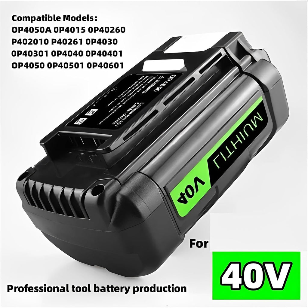 40V 6.0Ah High Power Lithium Battery Compatible for Ryobi Tools Lawn Mower RY40200 OP4050 OP4026 RY40430(6.0Ah 1)