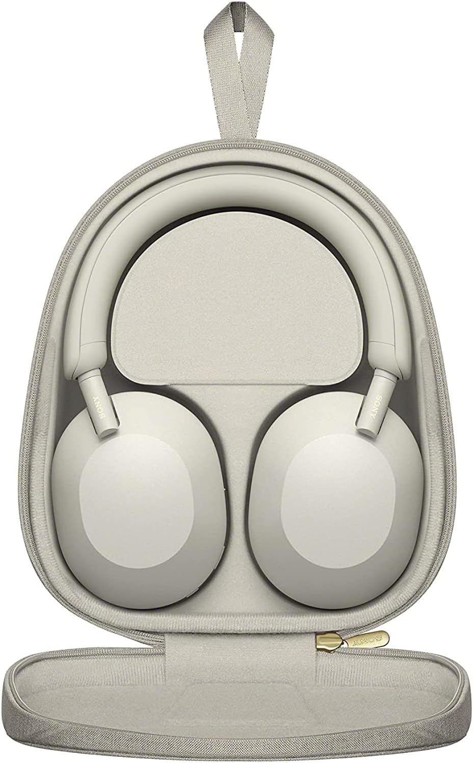 Sony WH-1000XM5 Wireless Industry Leading Noise Canceling Headphones, Silver Bundle with Deco Gear Wood Headphone Display Stand and Protective Travel Carry Case