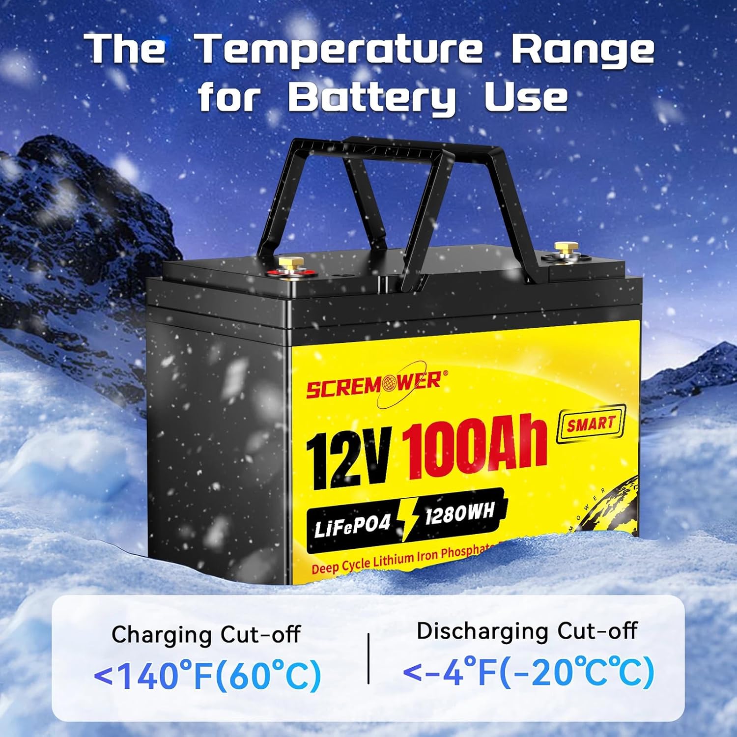 Bluetooth 12V 100Ah LiFePO4 Battery - Group 24 Deep Cycle Battery High Energy Density With Integrated 100A BMS Rechargeable Lithium Iron Phosphate Battery for RV, Trolling Motors, Solar System