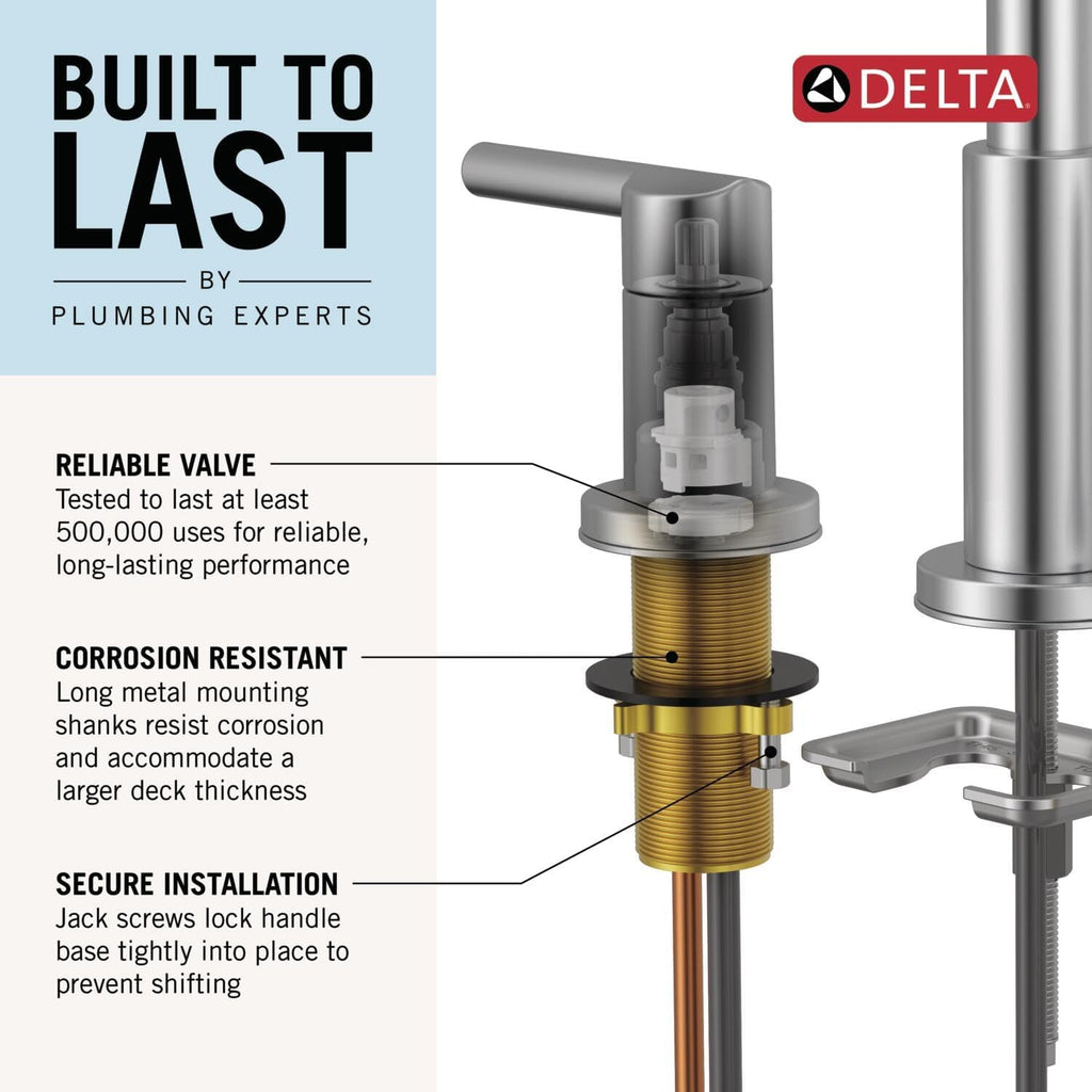 Delta Faucet Nicoli 14 Series Single-Handle Shower Faucet Trim Kit with 5-Spray H2Okinetic Shower Head and Widespread Bathroom Faucet in Chrome (Shower Valve Included)