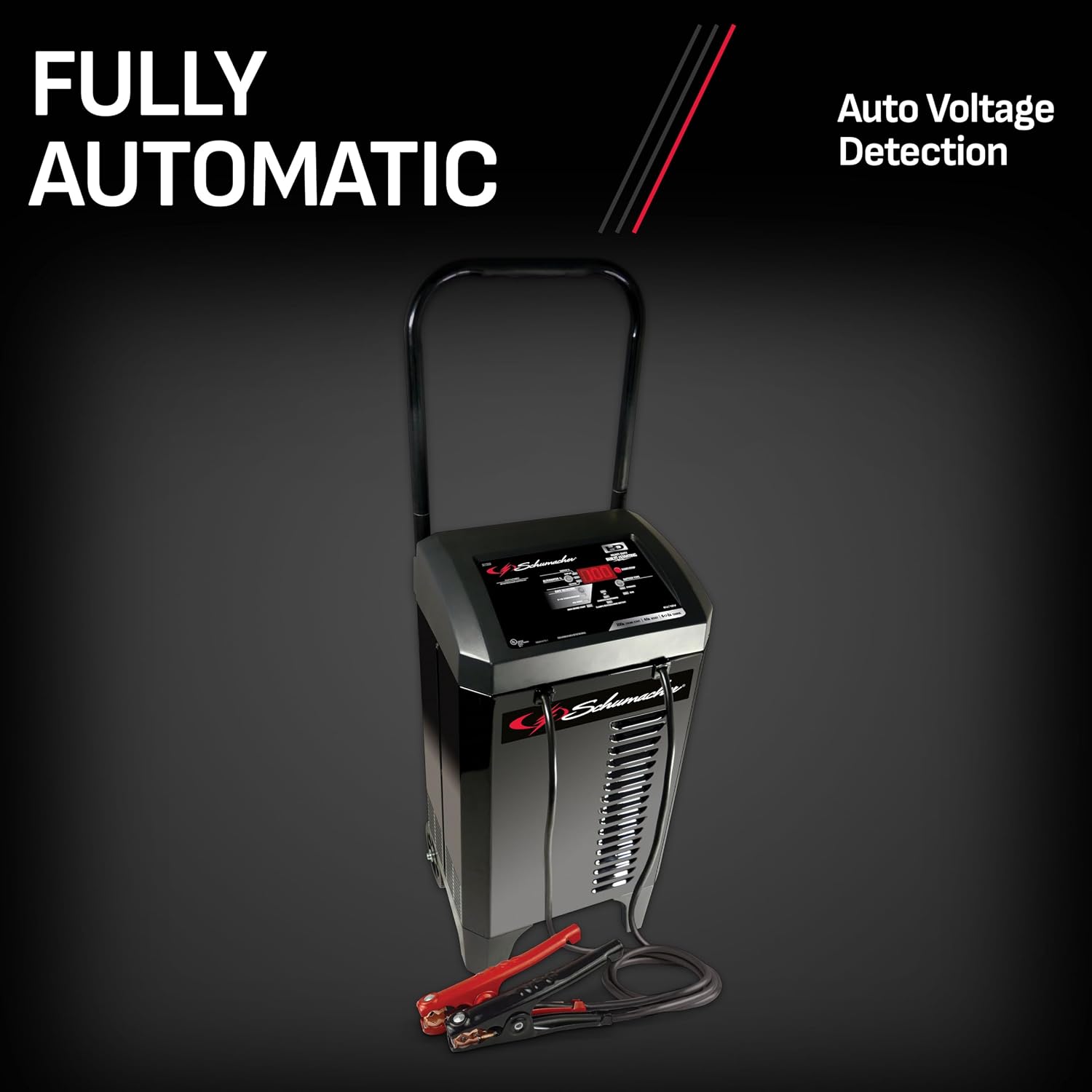 Schumacher Electric Wheeled Automatic 6A Car Battery Charger and 200A Engine Starter, 6-in-1 Solution, Maintainer, 40A Boost, for 6V/12V Power Sport, Automotive, and Marine Batteries, SC1309