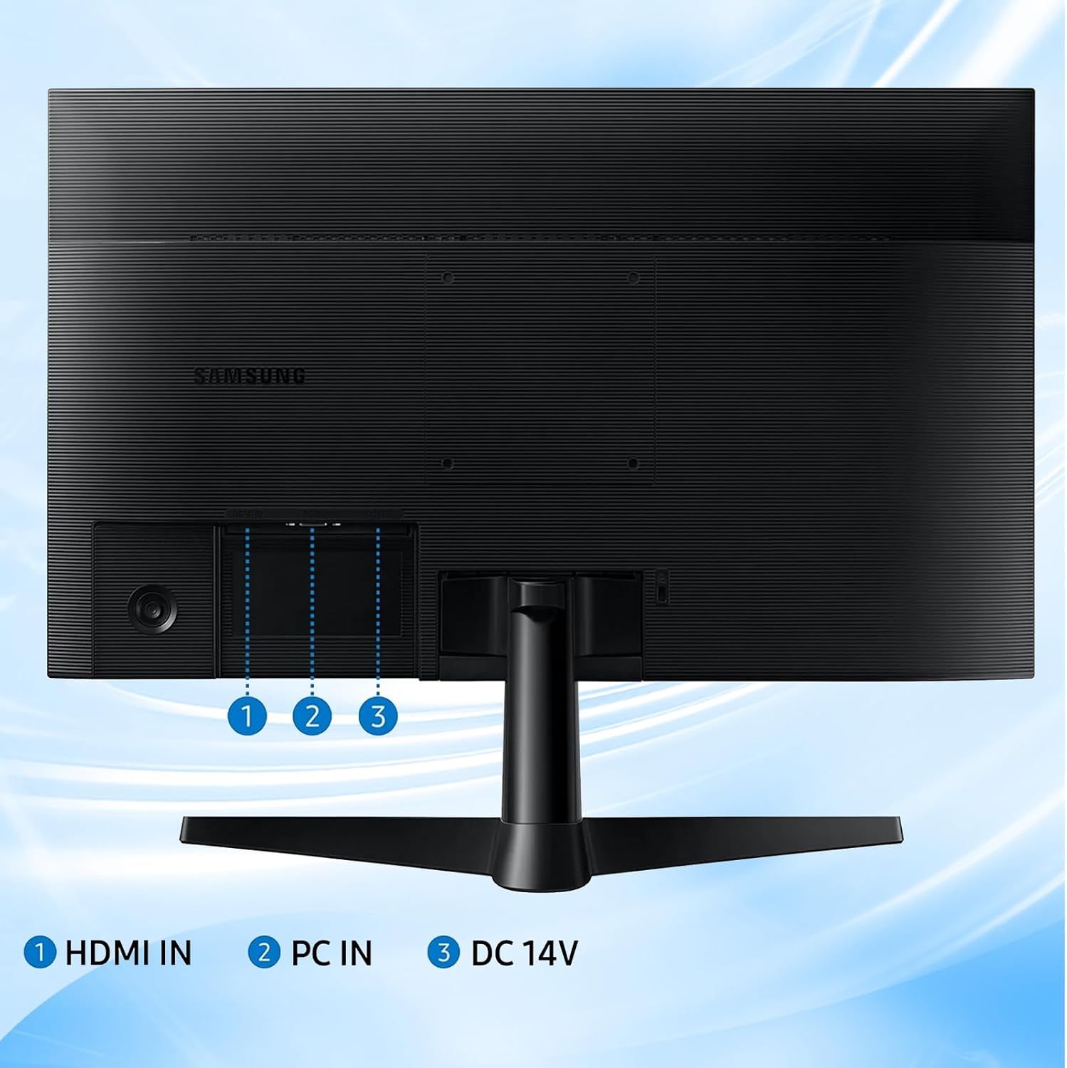 Samsung S24 inch Full HD (1920x1080) Monitor, 100Hz Refresh Rate, 5ms, Contrast Ratio 3000:1, Ergonomic Design, Eye Care, Flicker-Free, Game Mode, HDMI & VGA, Tilt Adjustment, Black