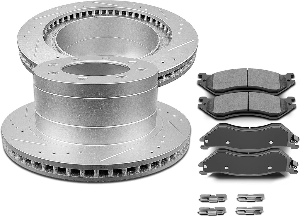 SCITOO Brake Kit Rear Brake Rotors and Ceramic Brake Pads fit for 2006-2008 for Dodge for Ram 1500,2003-2008 for Dodge for Ram 2500,2003-2008 for Dodge for Ram 3500