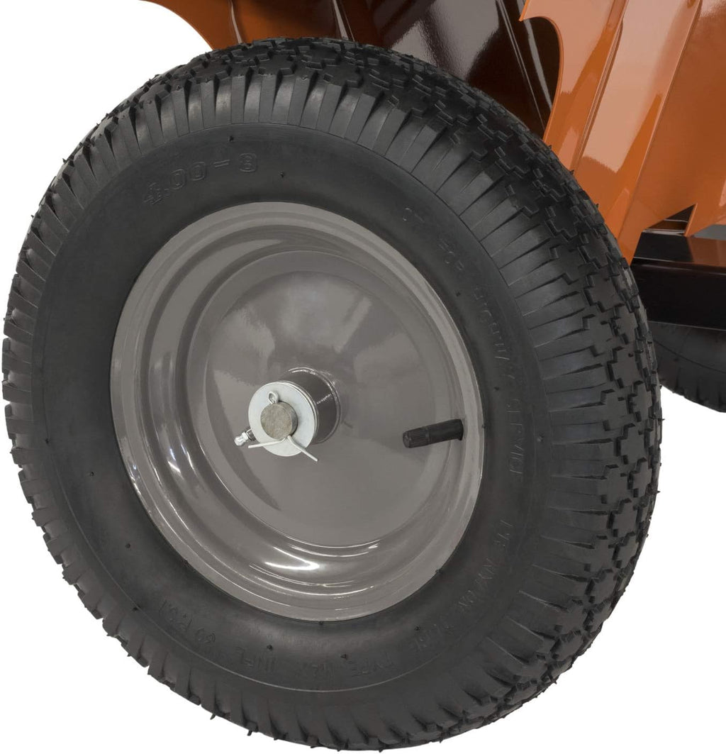 Agri-Fab 45-0533 650 lbs Tow Behind Poly Dump Cart, 10 CU. FT.; Lawn & Garden Cart/Trailer for Lawn Mowers, 16' Pneumatics Tires, Easy to Use Foot Pedal Dumping Lever