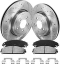 Brake Pads And Rotors Kit Compatible With 2006-2023 Dodge Charger, AWD 345mm(13.6in) Front Rotor, 53023 D1058-7965 Automotive Replacement Brake Kits Drilled And Slotted Rotors