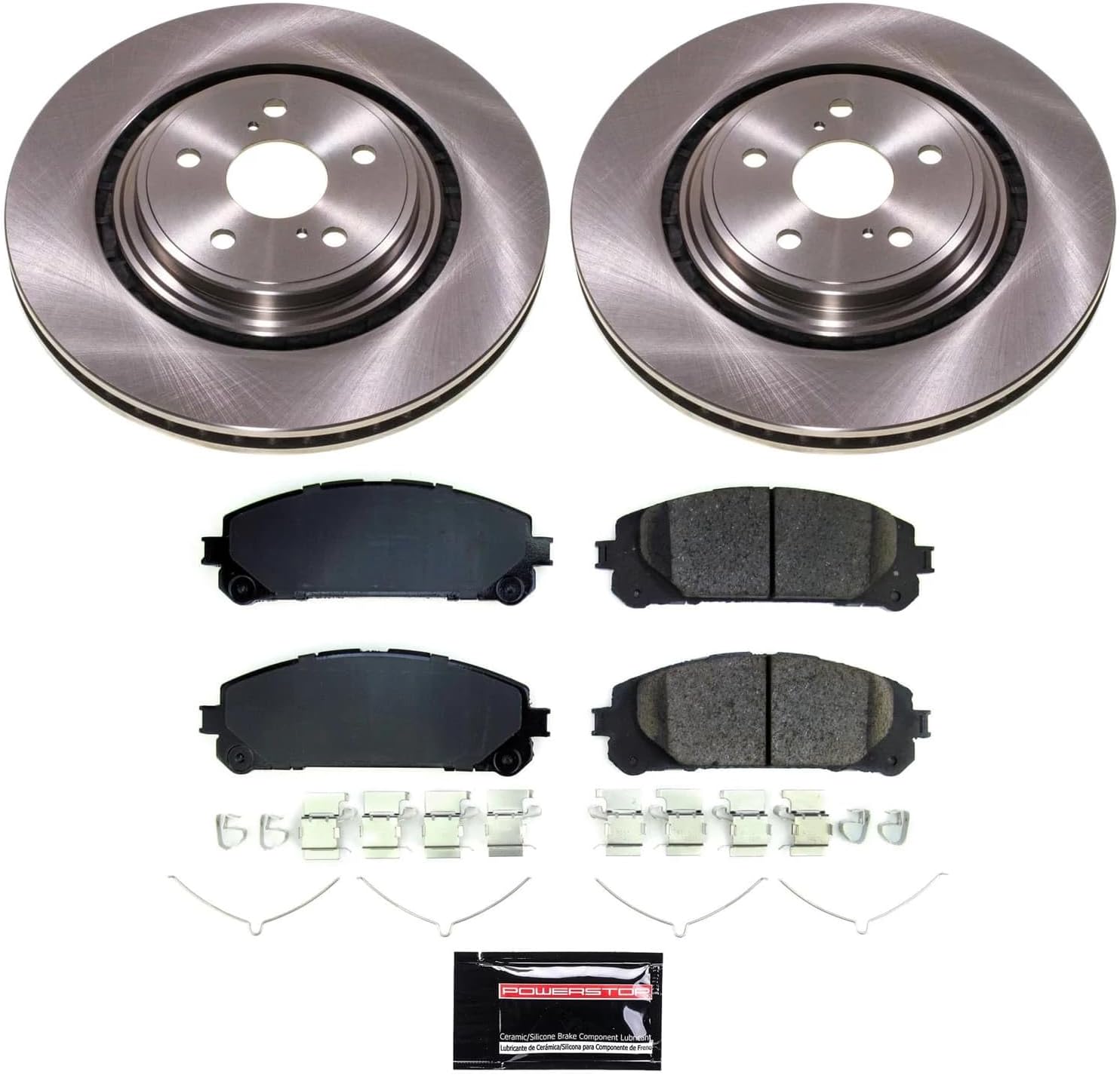 PowerStop Front Brake Kit for Lexus RX350 2023-24 |RX350h 2023-24 |Toyota Highlander 2020-24 - Z17 Ceramic Brake Pads & Disc Rotors Replacement, KOE8753