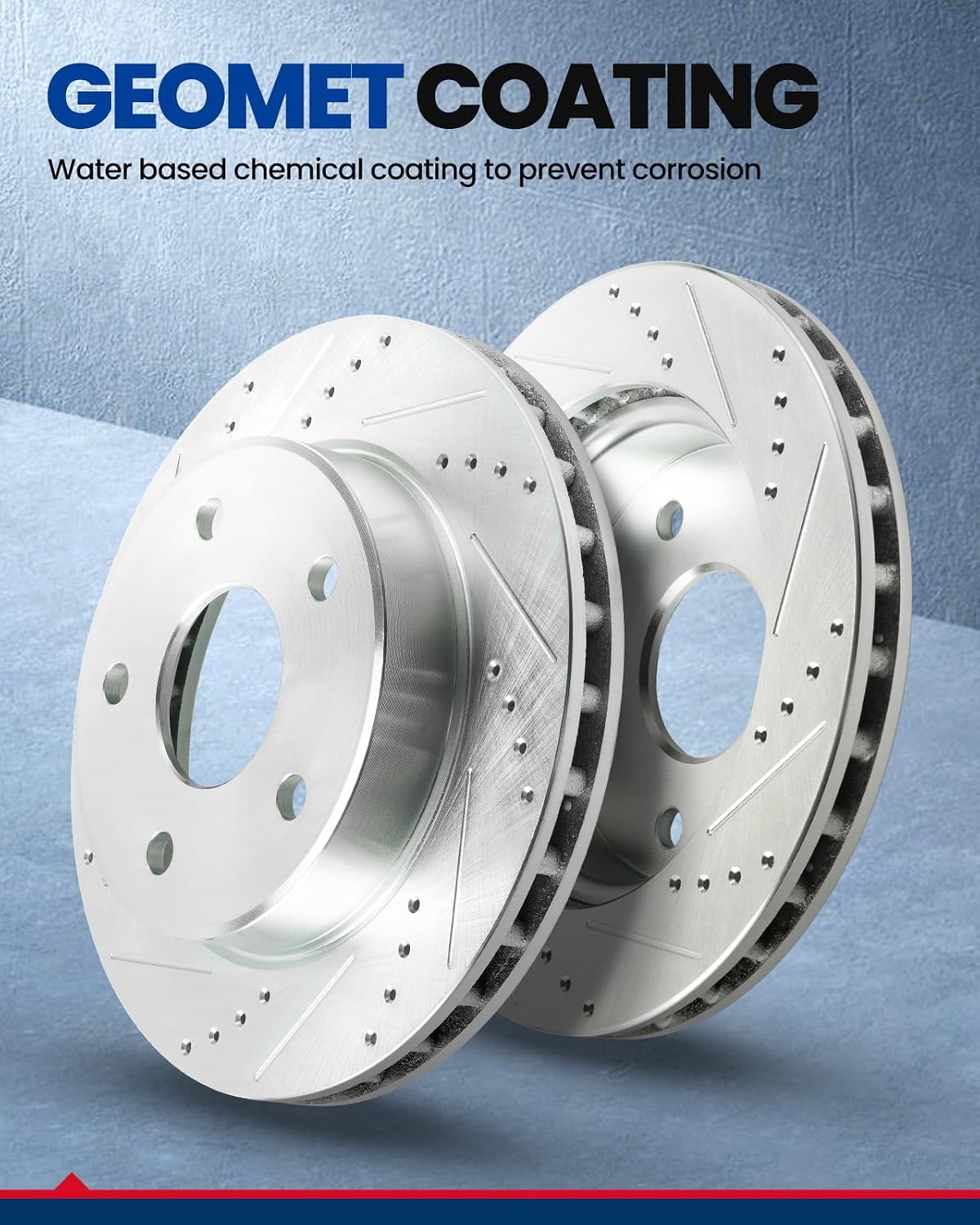 KAX Front Brakes and Rotors for Mercedes-Benz E350 2006-2007, E500 2003-2006, Drilled and Slotted Vented Disc Brake Rotor Ceramic Brake Pad Replacement (#34246+D847, 12.28inch, 312MM)