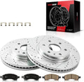 Torchbeam Front Brake Kit for 2009-2017 Traverse, 2007-2016 Acadia, 2008-2017 Enclave, 2007-2010 Outlook, 2017 Acadia Limited, Brake Pads and Rotors Kit Replacement 55150+D1169