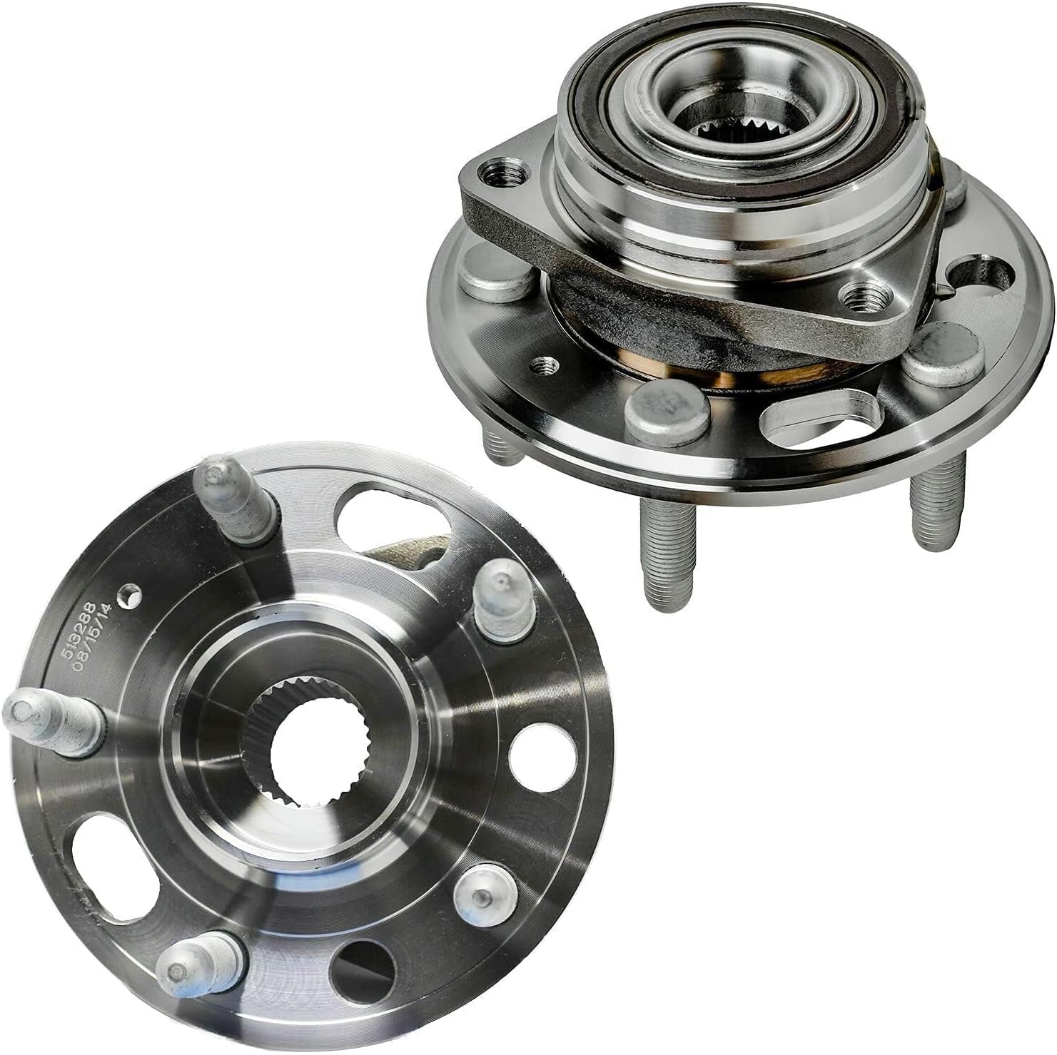 Detroit Axle - Front Wheel Bearing Hubs Brake Kit for Chevy Malibu Impala Equinox GMC Terrain Buick Regal LaCrosse 12.64' inch Brake Rotors Ceramic Brakes Pads Wheel Bearing Hubs Lug Nuts Replacement