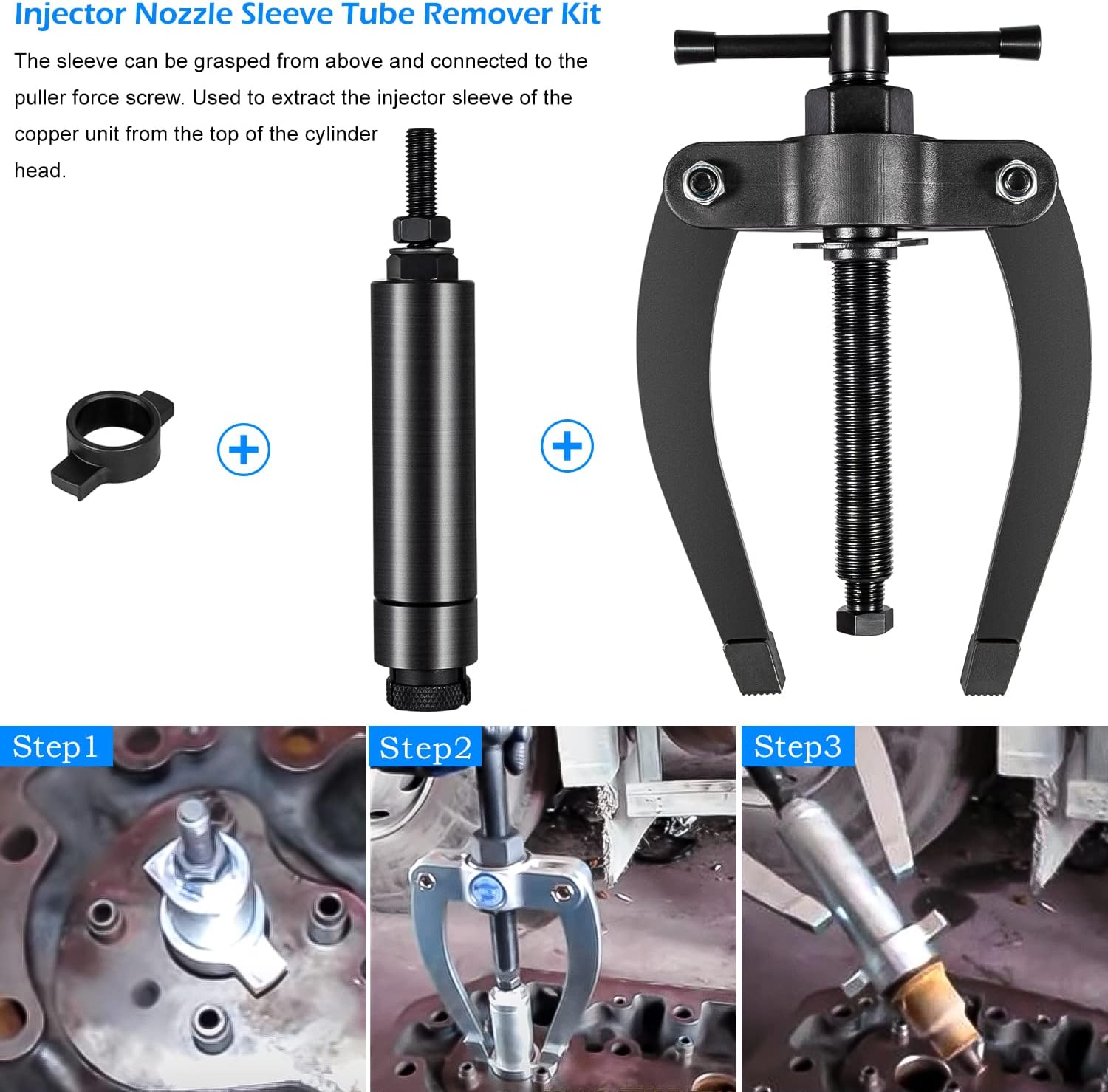 Danti Injector Cup Tools for Volvo d11 d12 d13 d16 FM12,for Mack MP7 MP8 MP10 Engine Injector Nozzle Cup Sleeve Tube Installer Tool Replces 88800387 9986174 88800196 (with Portable Box)