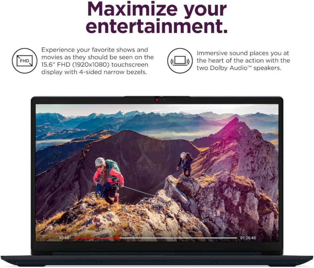 Lenovo IdeaPad 1i 15.6 Inch FHD Touchscreen Laptop | Intel 10-Core i5 1335U | 16GB RAM, 2TB SSD | WiFi 6 | 10HR Battery, Rapid Charge | Iris Xe Graphics | Windows 11, AI Copilot | Abyss Blue