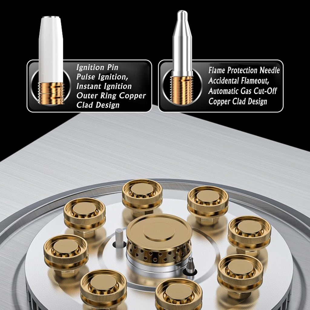 Gas Cooktop,29003 BTU Stainless Steel Gas Stove,Home Tabletop/Built-in Two Burners,Easy to Clean,Flameout Protection(LPG)(NG) (Size : NG), 18648