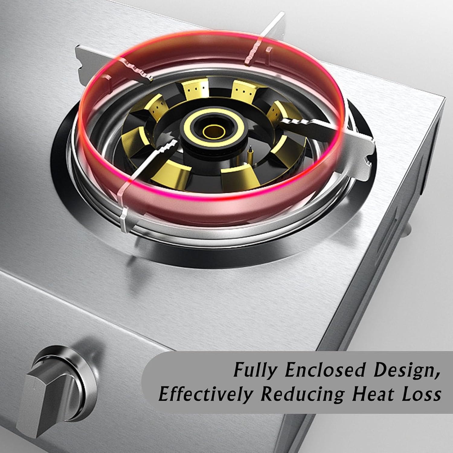 NIKKHO Gas Stove,Table-Top Gas Hob,Stainless Steel Panel,2 Burners,for Caravan Home Camping Catering,with Thermocouple Protection,7.2KW/24566.4BTU (Color : LPG)