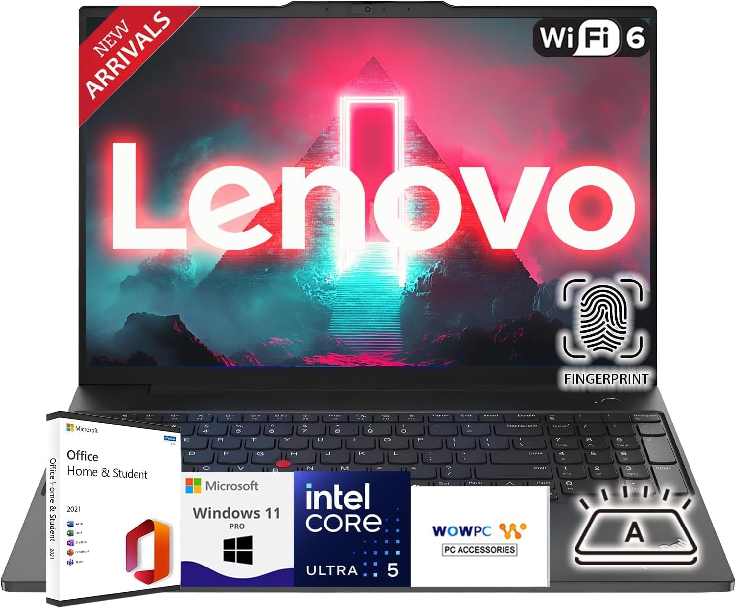 Lenovo 2025 New 16' WUXGA Thinkpad E16 Laptop with Microsoft Office, Intel Core Ultra 5 125U, 32GB RAM, 2TB SSD, Long Battery Life, Backlit Keyboard, Fingerprint Reader, Windows 11 Pro, WOWPC USB