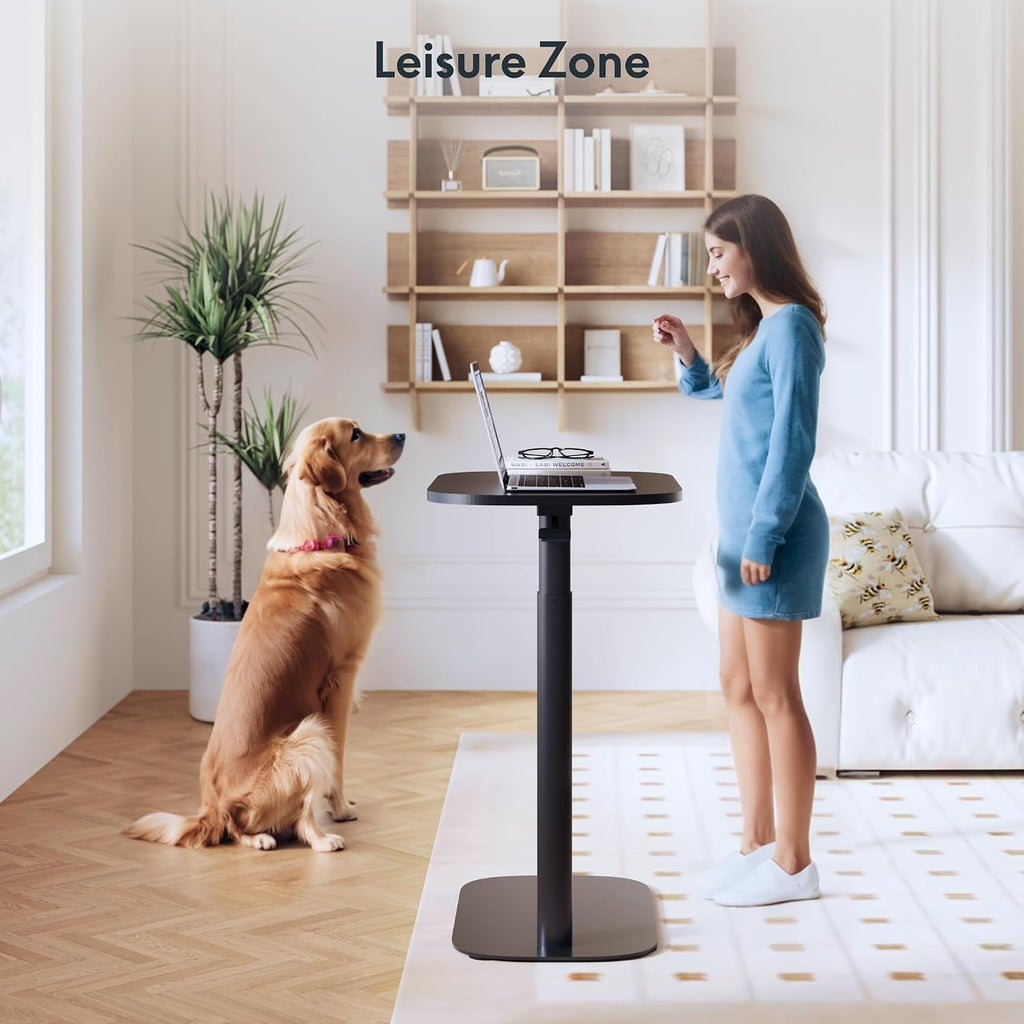 FLEXISPOT Adjustable C Table, Mobile Snack Side End Table Sofa Couch Bedside Table Laptop Cart TV Tray Night Stand Small Space Side Table(23.6' W x 13.8' D,Black)