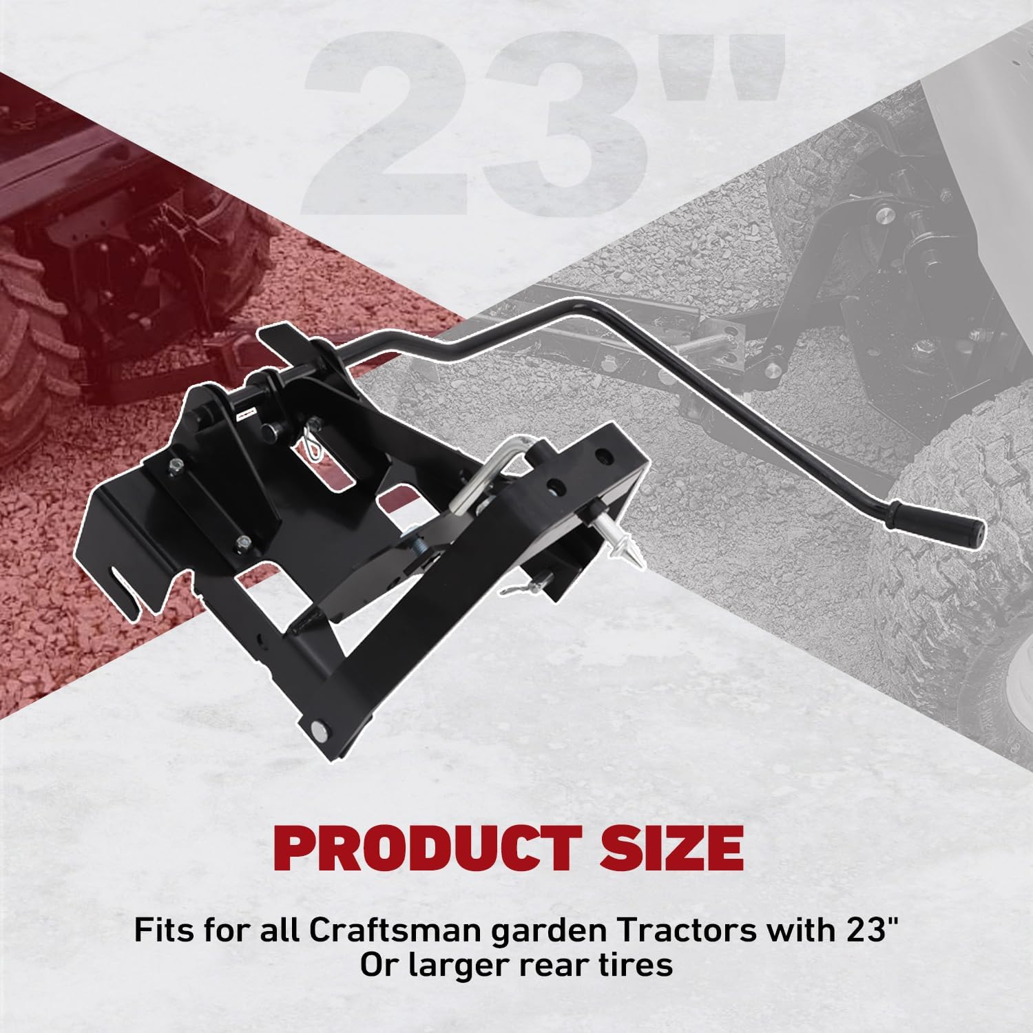 ELITEWILL Garden Tractor Sleeve Hitch Attachment Rear-Mount Fit for Husqvarna 585607901/ Craftsman T200 and T300 Series/Cub Cadet Riding Lawn Mower Tractors with 23' Or Larger Rear Tires