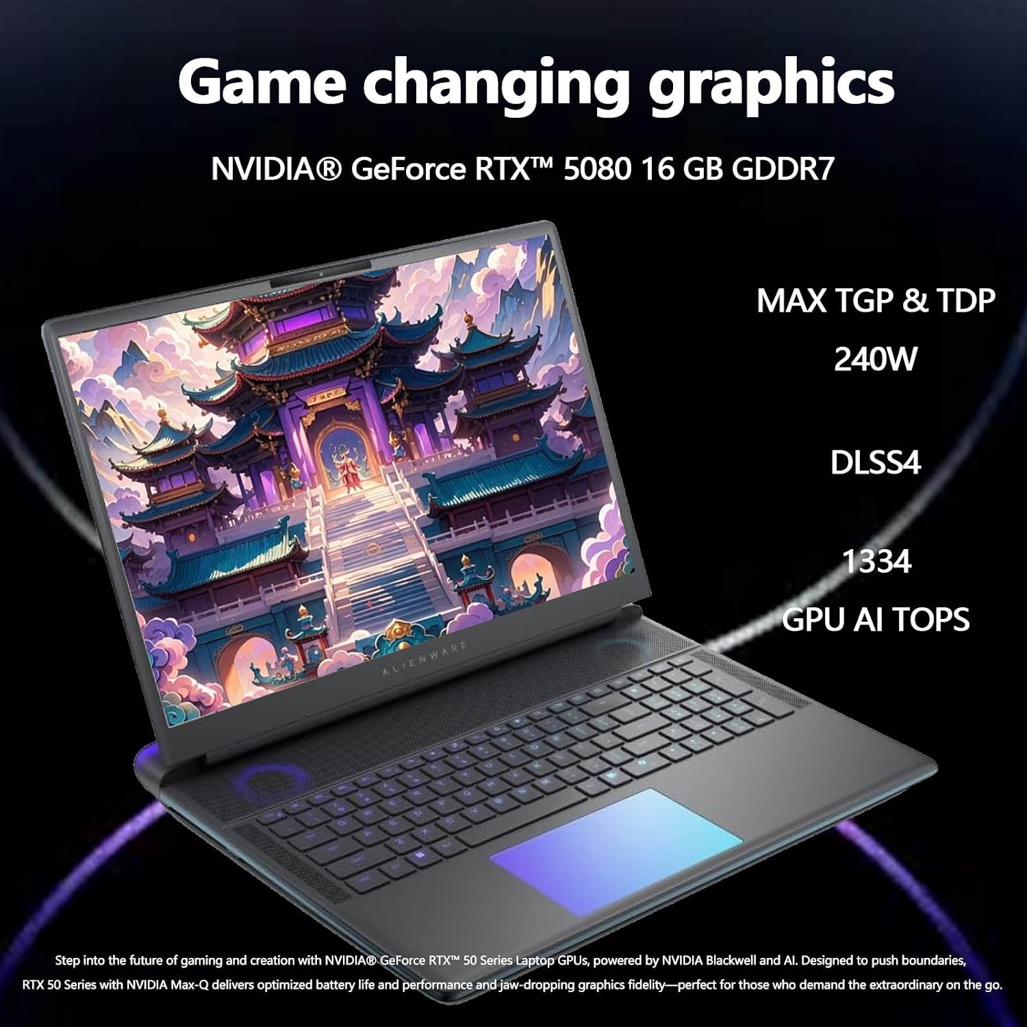 Alienware 16 Area-51 Gaming Laptop, NVIDIA RTX 5080 16GB GDDR7, Intel Ultra 9 275HX(24-Core, Up to 5.4GHz), 16' QHD+ 300Hz, 4K Camera,WiFi 7, Windows 11 Pro, with Accessories, 32 GB DDR5, 1 TB SSD
