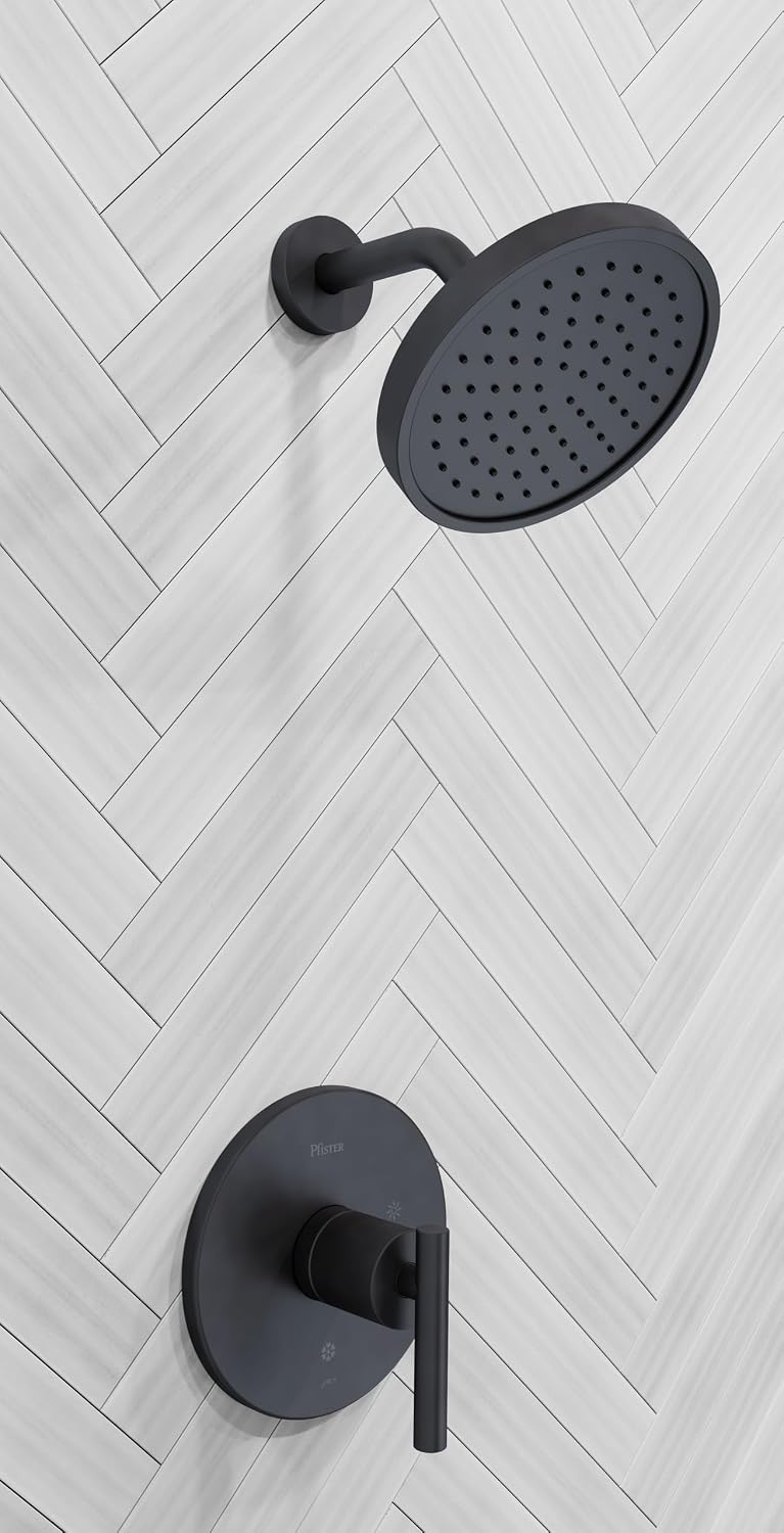 Pfister Contempra Bathroom Shower Faucet Matte Black (Valve not included) LG897NCB