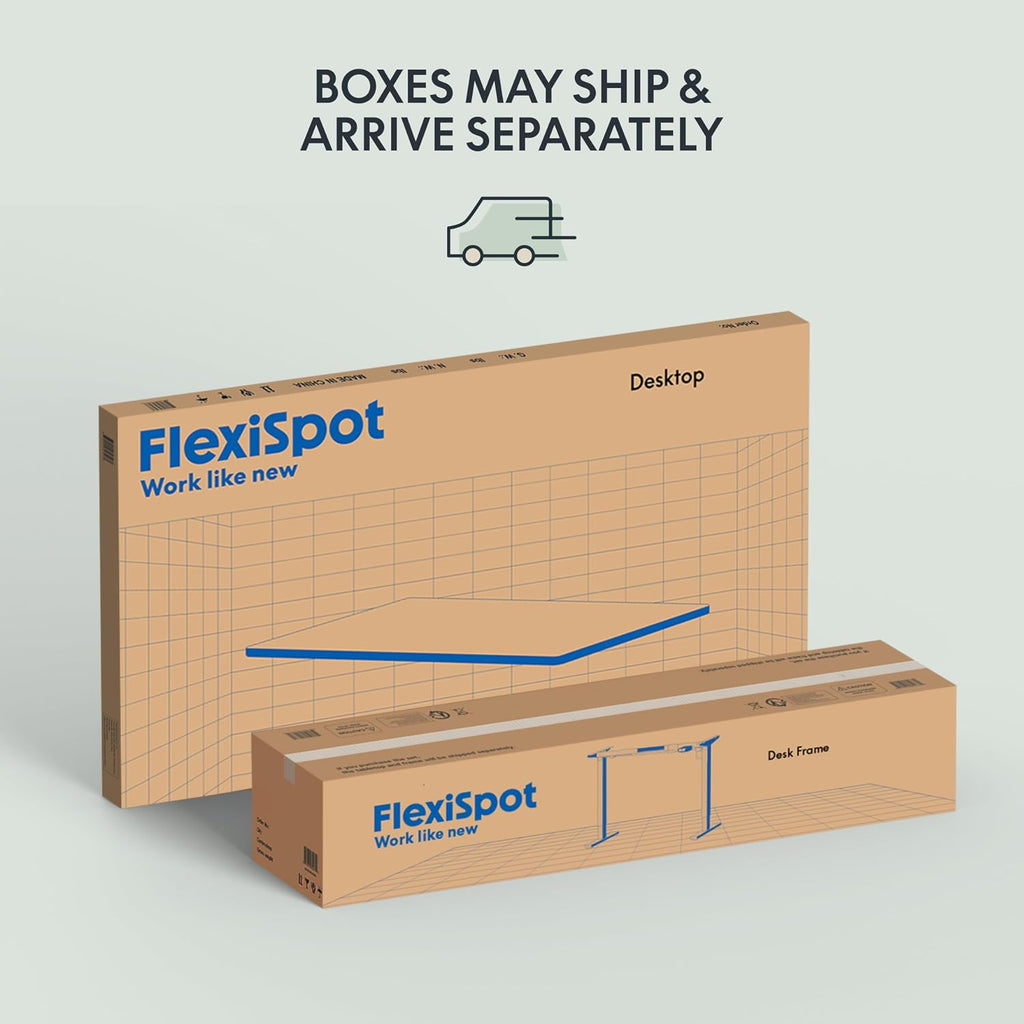 FLEXISPOT EN1 One-Piece Standing Desk, Electric Adjustable with 4 Memory Presets, 176 LBS Capacity, Stable & Quiet, Seamless Desktop for Home Office & Dual Monitors, 55'x28' Maple