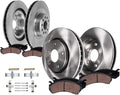 Detroit Axle - 8pc Brake Kit for 2016 Tesla Model S, Disc Brake Rotors Ceramic Brakes Pads Replacement: 13.98' inch Front and 14.37' inch Rear Rotor