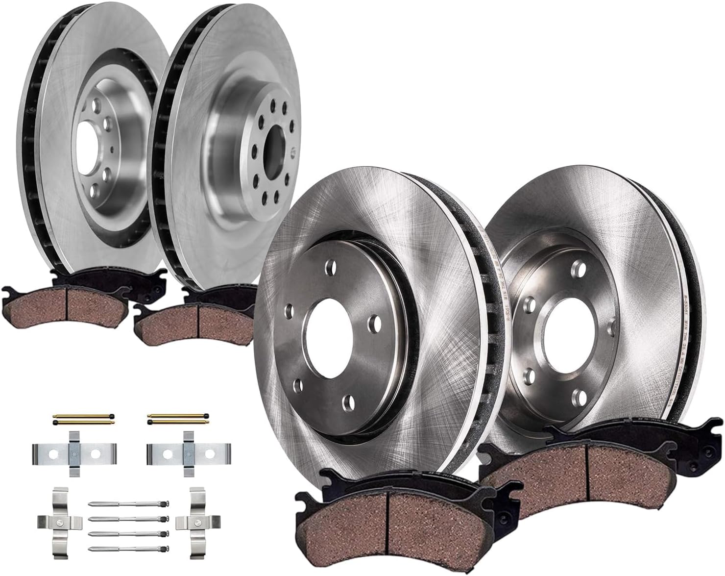 Detroit Axle - 8pc Brake Kit for 2016 Tesla Model S, Disc Brake Rotors Ceramic Brakes Pads Replacement: 13.98' inch Front and 14.37' inch Rear Rotor