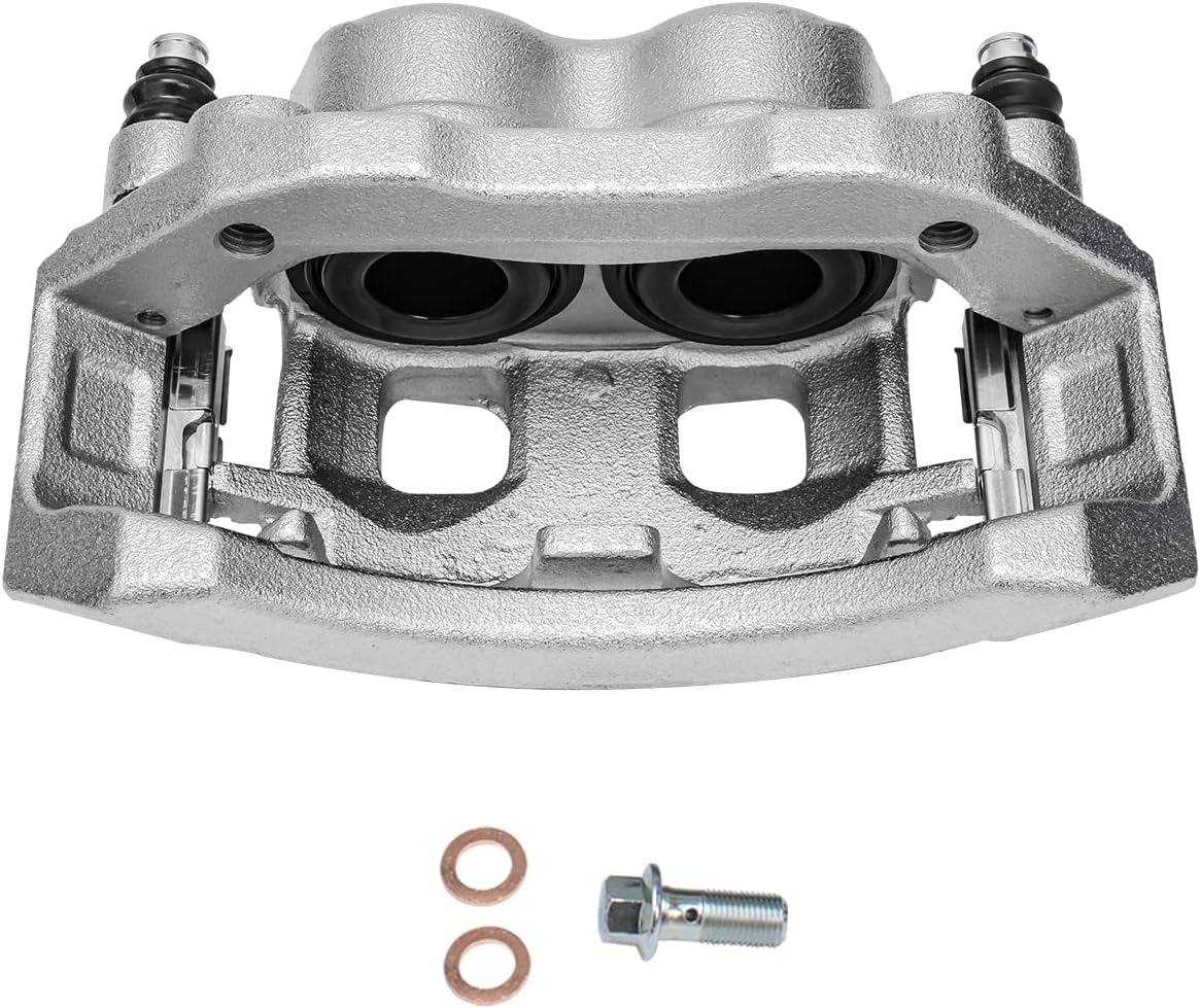 Detroit Axle - Front Brake Kit for 2002-2005 Dodge Ram 1500 2005-2006 Durango Disc Caliper w/Bracket Ceramic Pads w/Hardware Replacement