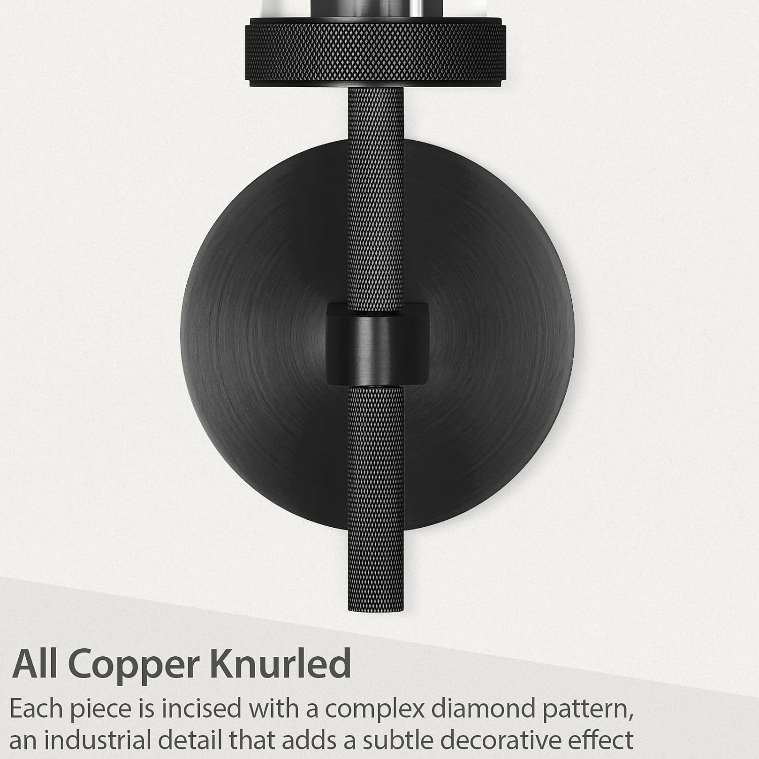 Black Wall Sconces Set of Two, 14' Bathroom Vanity Sconce Light, Glass Tube Wall Sconces, Sconces Wall Lighting Indoors, Wall Lights for Mirror, Living Room, Bedroom, Hallway (including bulb)