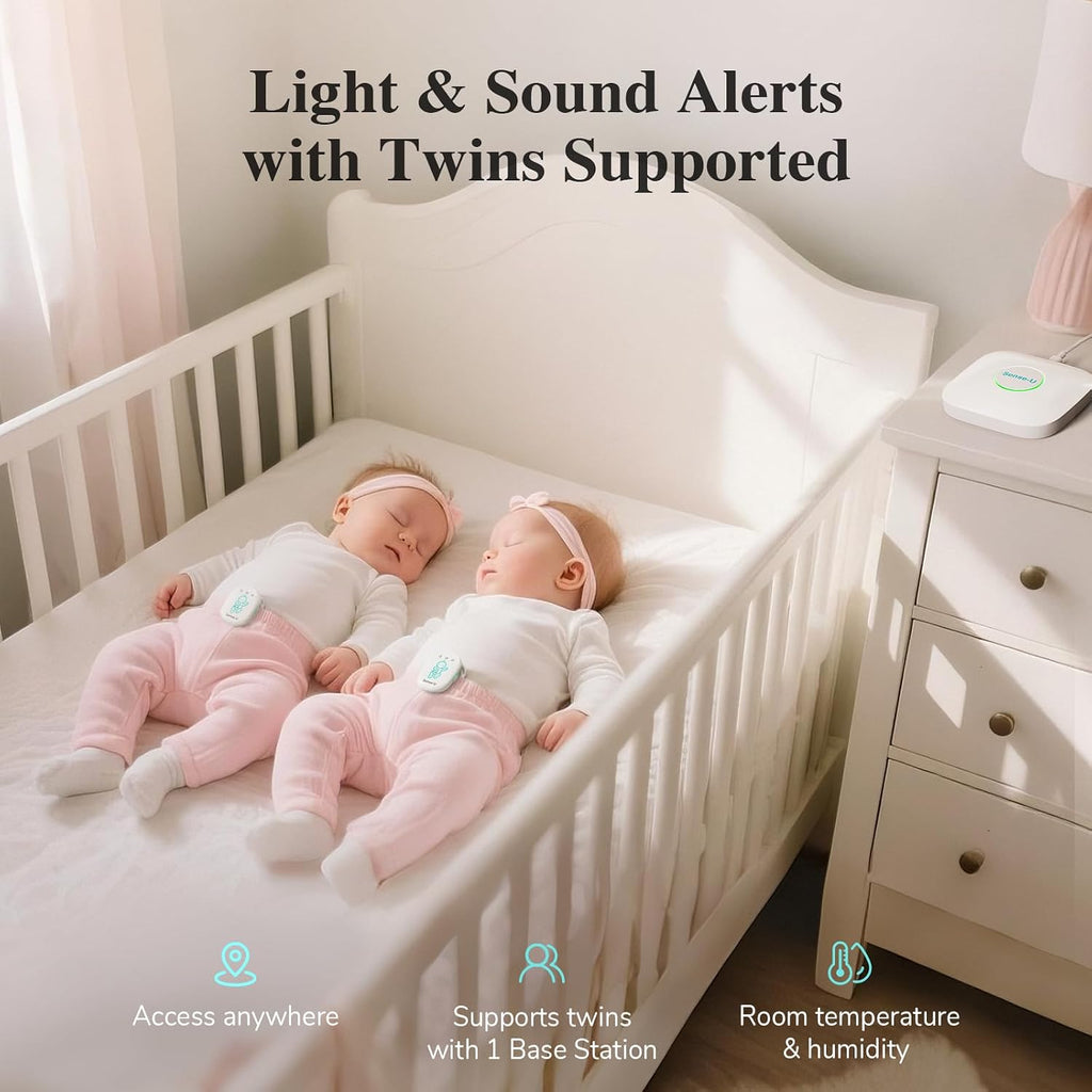 Sense-U Pro Baby Breathing Movement Monitor with 2.5K PTZ Camera: Track Breathing with Gentle Vibration, Sleep Position, Temperature Notifications, 2.5K Video, Background Audio, No Monthly Fee
