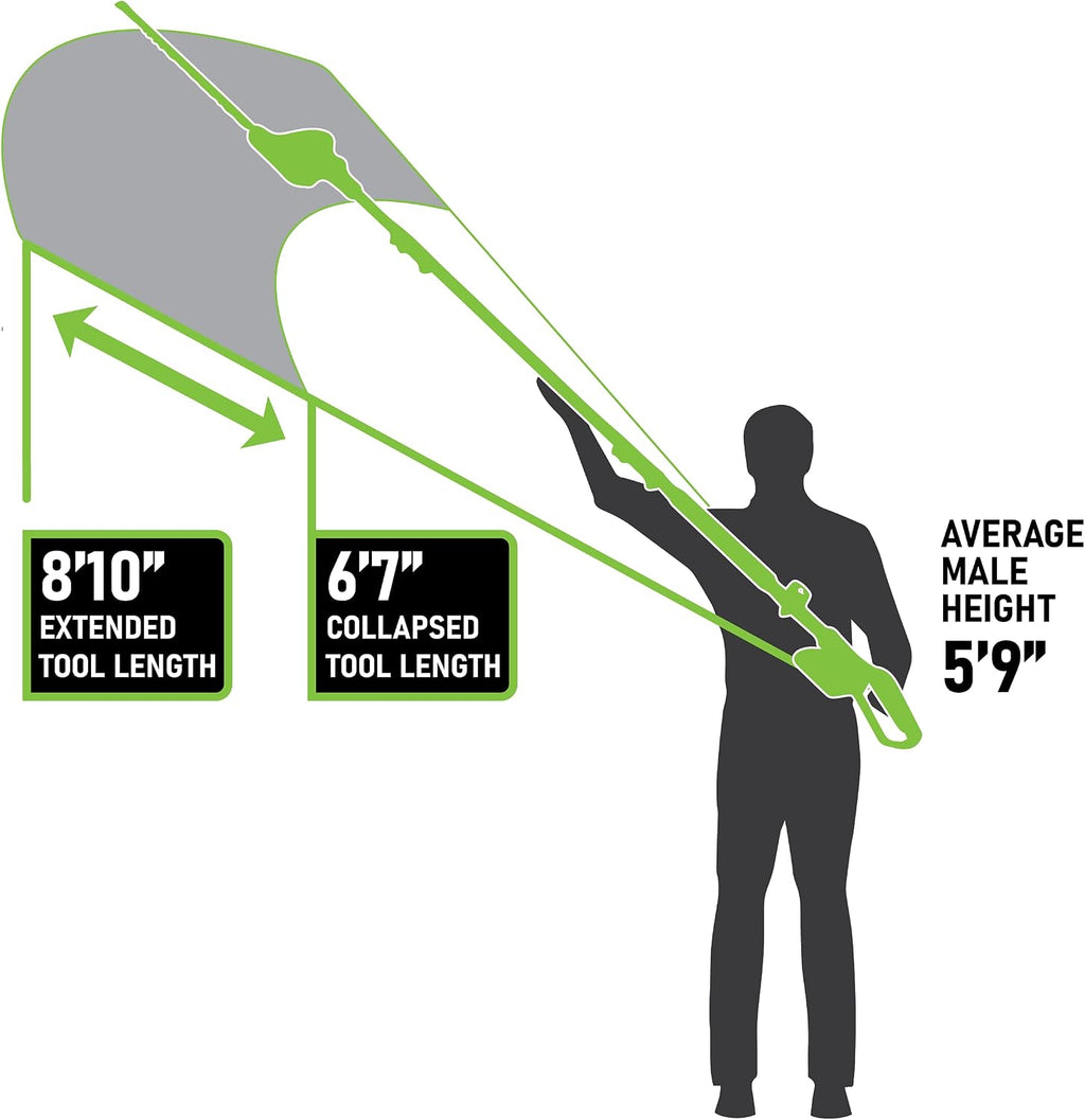 Earthwise LPHT12022 Volt 20-Inch Cordless Pole Hedge Trimmer, 20 inch, 2.0AH Battery & Fast Charger included