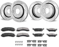 VEVOR Brake Kit Front and Rear, Compatible with 2012-2020 Ford F-150 (MPB only), Drilled and Slotted Brake Rotors Ceramic Brake Pads Replacement, 13.8' Front Rotors 13.7' Rear Rotors