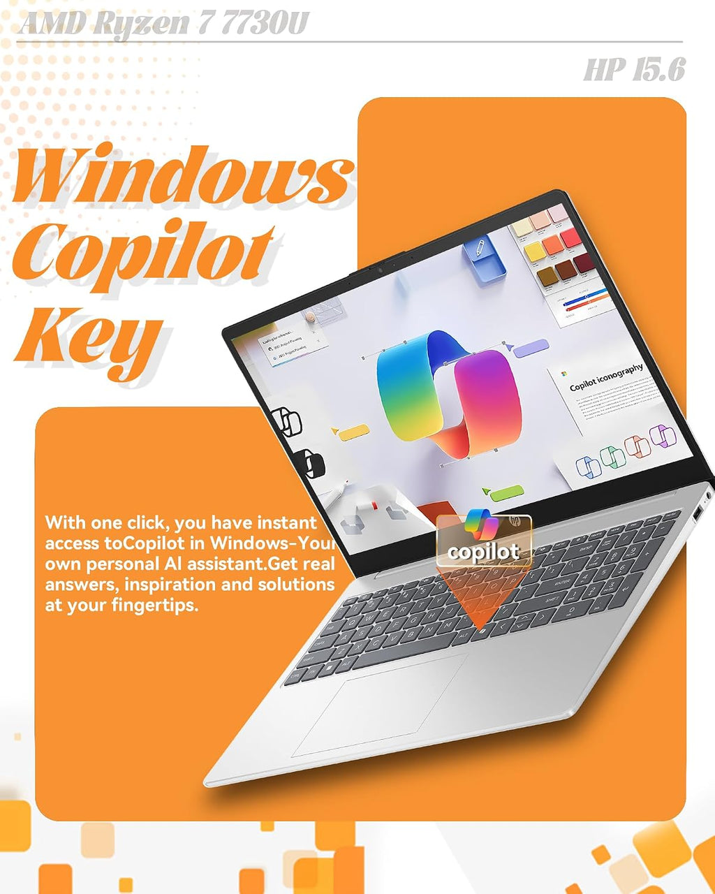 HP 2025 Updated 15.6 inch Touchscreen Business laptops, Powerful AMD Ryzen 7 7730U (8 cores), Copilot Key, Wi-Fi 6, Numeric Keyboard, Windows 11 Pro, SXK Accessories (64GB RAM, 2TB SSD)