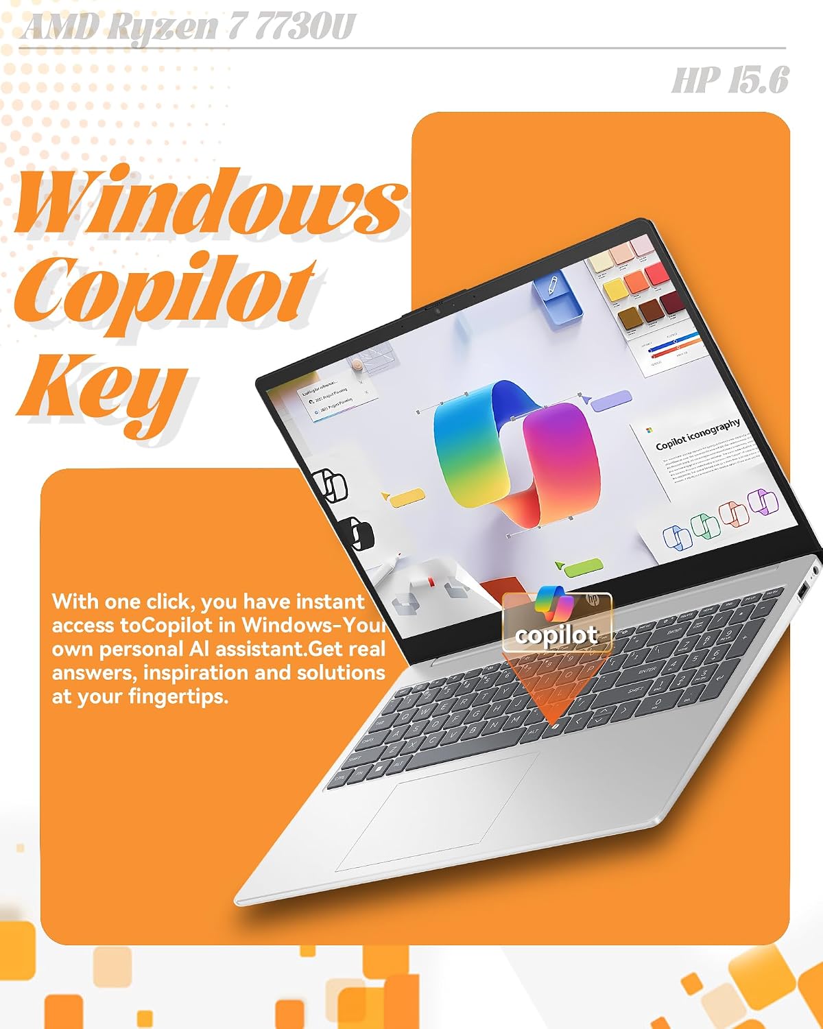 HP 2025 Updated 15.6 inch Touchscreen Business laptops, Powerful AMD Ryzen 7 7730U (8 cores), Copilot Key, Wi-Fi 6, Numeric Keyboard, Windows 11 Pro, SXK Accessories (64GB RAM, 2TB SSD)