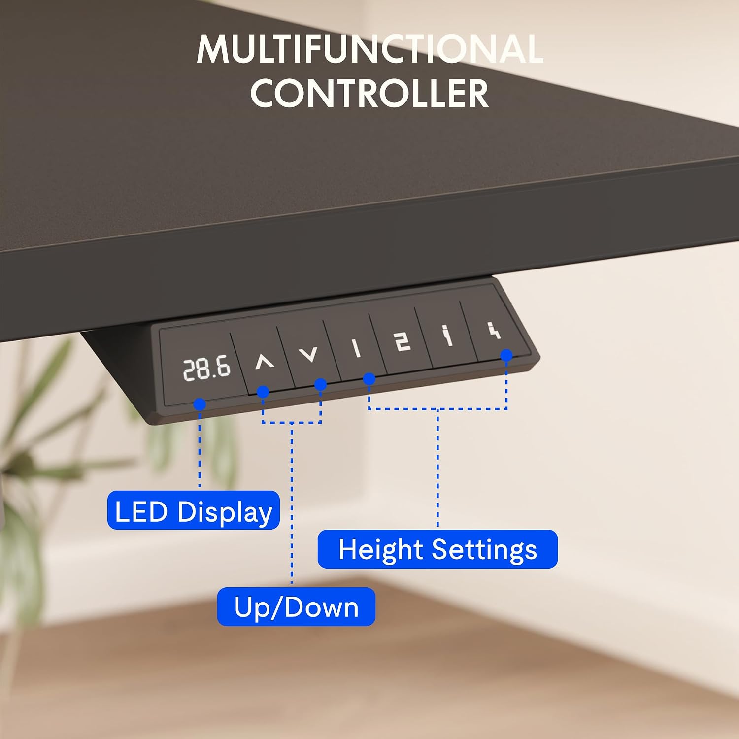 FLEXISPOT EN2 Whole-Piece Standing Desk with Clamp Power Strip, 55 x 28 Electric Stand Up Height Adjustable Desk with Cable Management (Gray Frame + 55' Black Top, 2 Packages)