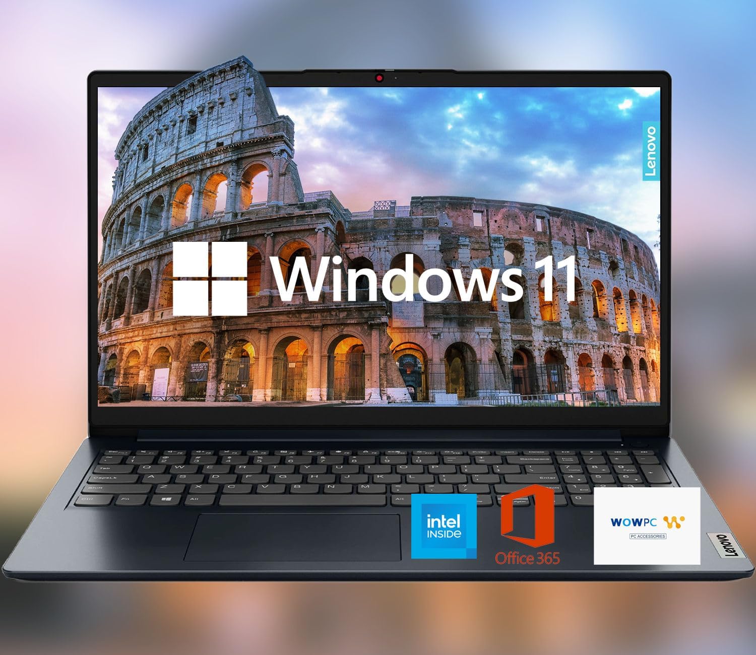 Lenovo IdeaPad 15.6' HD Anti-Glare w/ 1 Year Microsoft 365, 20GB RAM, 384GB SSD, Windows 11 Home, Up to 9.5 Hours Battery Life, Intel Processor, WiFi 6, HDMI, USB-C, SD Card Reader, w/WOWPC USB