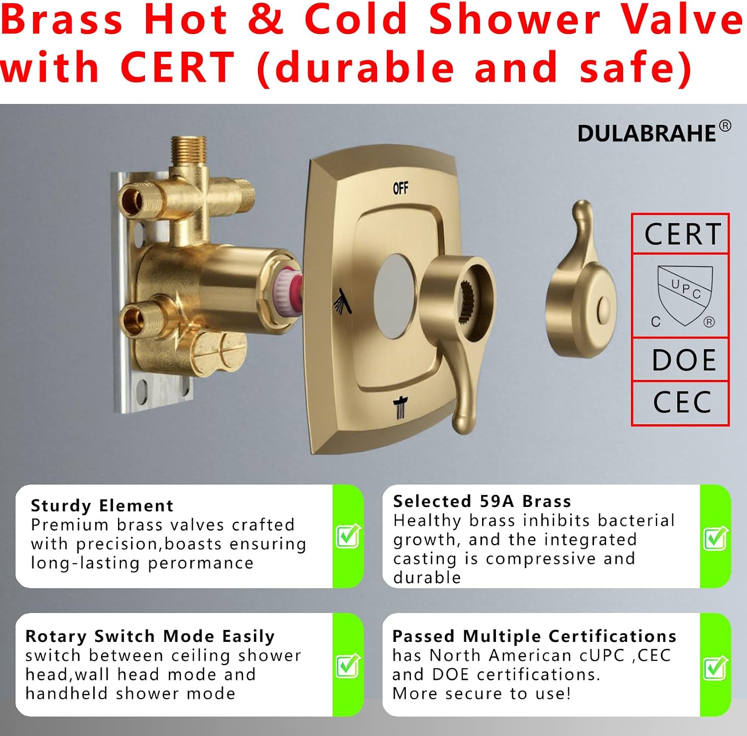 14 X 20 Inch Ceiling LED Rain Shower Head, Dual Rainfall Smart Shower System Set With 8 Inch Wall Head For Two People (Brushed Gold)