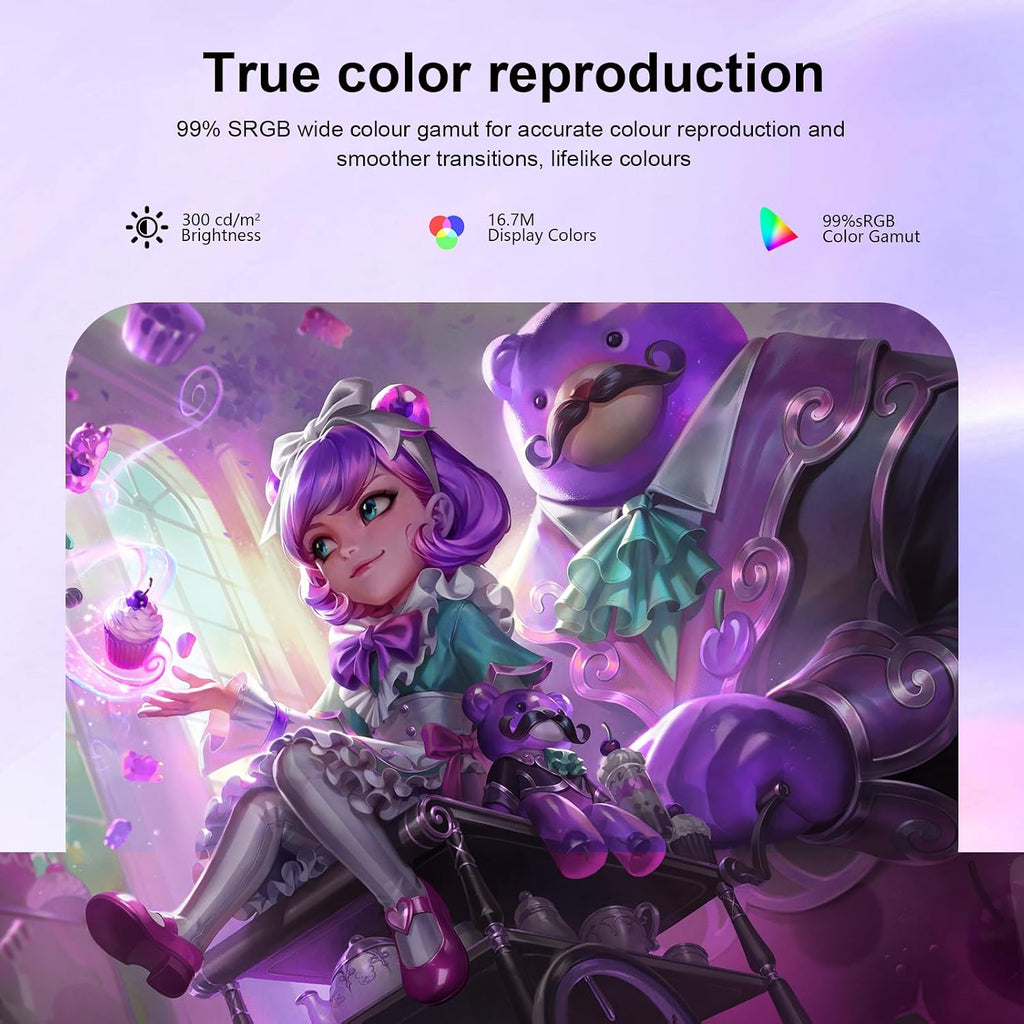 27 inch Curved Monitor 100Hz Computer MonitorFHD 1080p,HDR,99% sRGB,1800R,VESA Compatible,for Tablet,Desktop,Narrow Bezels on Three Sides, Blue Light Filter,Laptop and PC Work Gaming