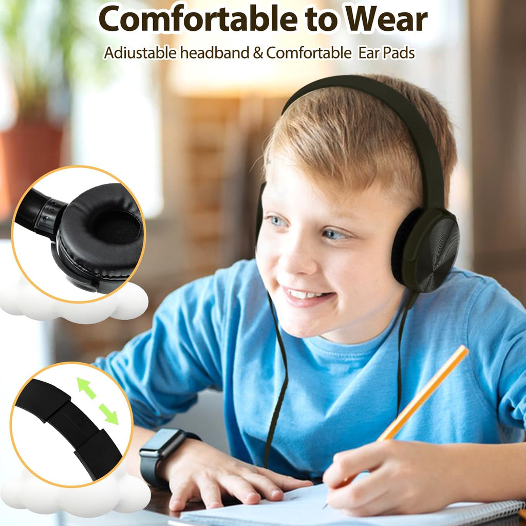 20 Pack Bulk Headphones for Classroom, Kids Wired Headphone for School Students K-12, Affordable Classroom Headphones, On-Ear with 3.5mm Plug(Black)