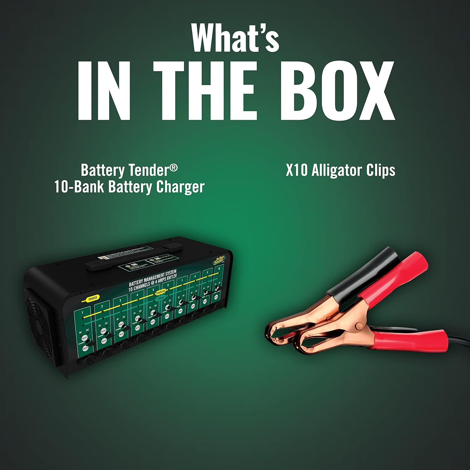 Battery Tender 10 Bank Multibank Charger - 40 AMP (4 AMPs Per Bank) - Selectable 12V / 6V - Smart and Switchable 12V Multi Battery Charger and Maintainer - 021-0134-DL-WH