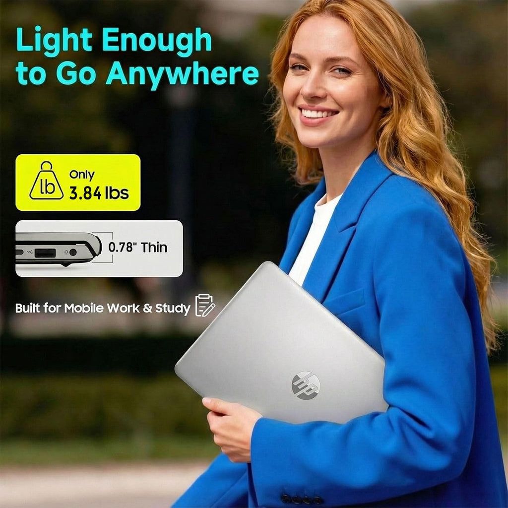 HP 15.6' Business&Student Laptop Computer, 2025/2026 Edition, Copilot AI, Intel Dual Core Processor Series, 16GB RAM, 1TB SSD, Ethernet & SD Card Reader, Up to 9 Hours Battery Life, Windows 11 Pro