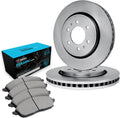 R1 Concepts Front Brake Kit Fits 2016-2022 Nissan Titan XD| Ceramic Brake Pads and Blank Brake Rotors| 14.2' Front