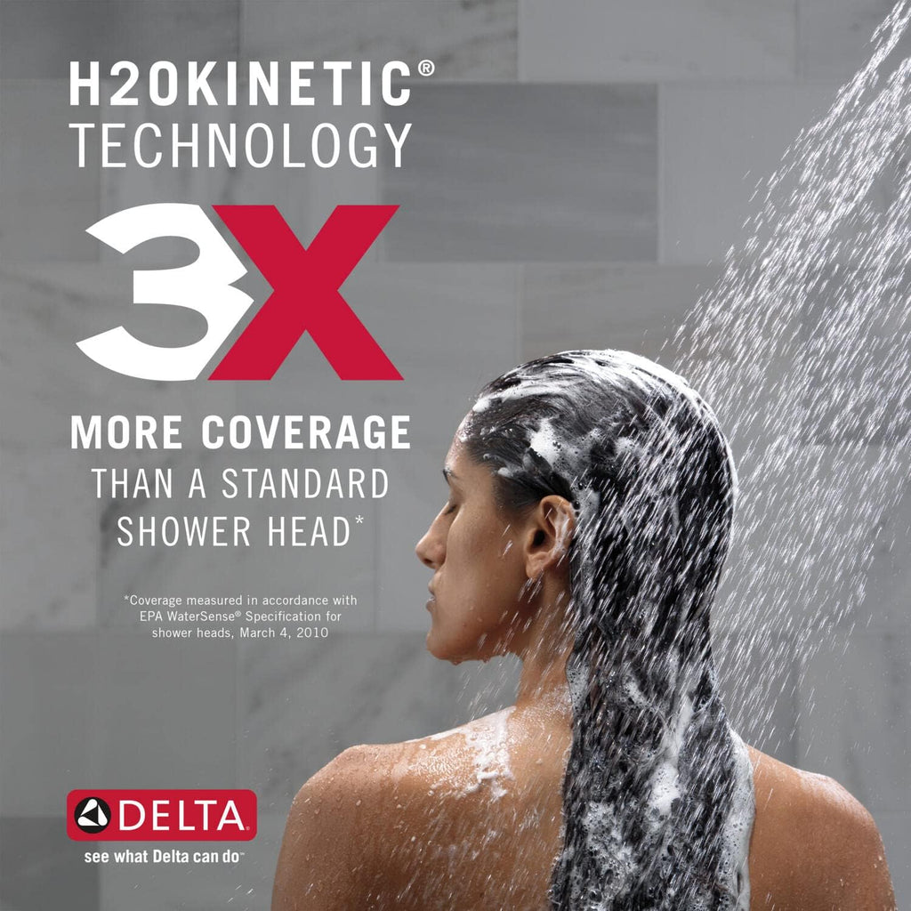 Delta Faucet Trinsic 14 Series Gold Tub Shower Faucet Set with H2Okinetic Shower Head, Shower Trim Kit, Gold Shower Fixtures, Bathtub Faucet Set, Champagne Bronze T14458-CZ (Valve Not Included)