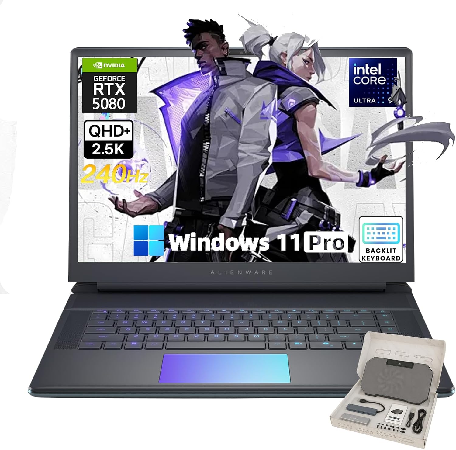 Alienware 16 Area-51 Gaming Laptop, NVIDIA RTX 5080 16GB GDDR7, Intel Ultra 9 275HX(24-Core, Up to 5.4GHz), 16' QHD+ 300Hz, 4K Camera,WiFi 7, Windows 11 Pro, with Accessories, 64 GB DDR5, 1 TB SSD