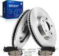 KAX Front Brake Kit Fits for Toyota Camry 2007-2017, Avalon 2008-2018, for Lexus ES350 2007-2018, ES300h 2013 2014 2015 2016 2017 2018, Vented Disc Brake Rotors + Ceramic Pads Kit