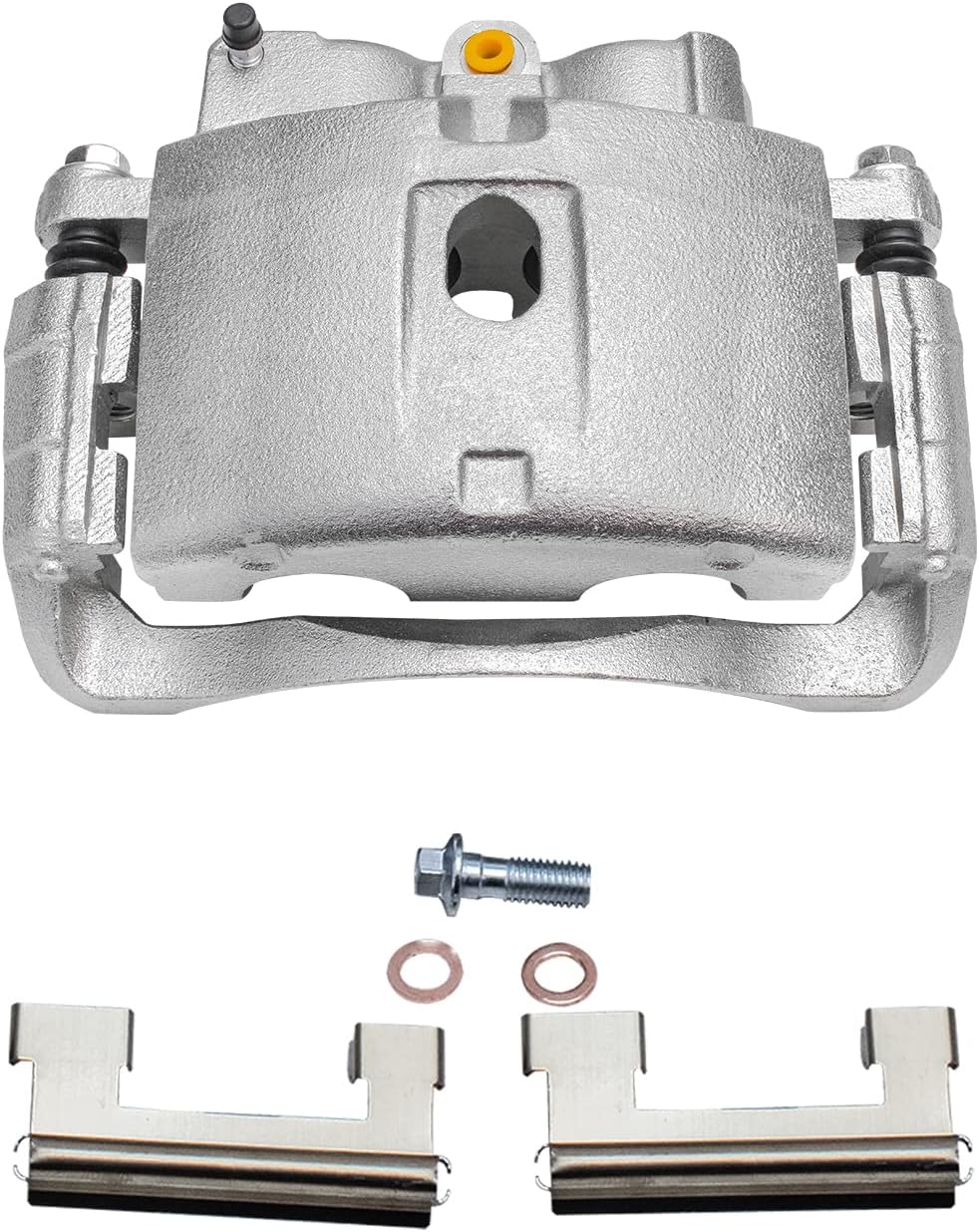 Detroit Axle - Front Brake Kit for Silverado Sierra Express Savana Yukon XL 2500 3500 Cadillac DeVille Hummer H2, Drilled & Slotted Disc Brake Rotors Brake Caliper Replacement