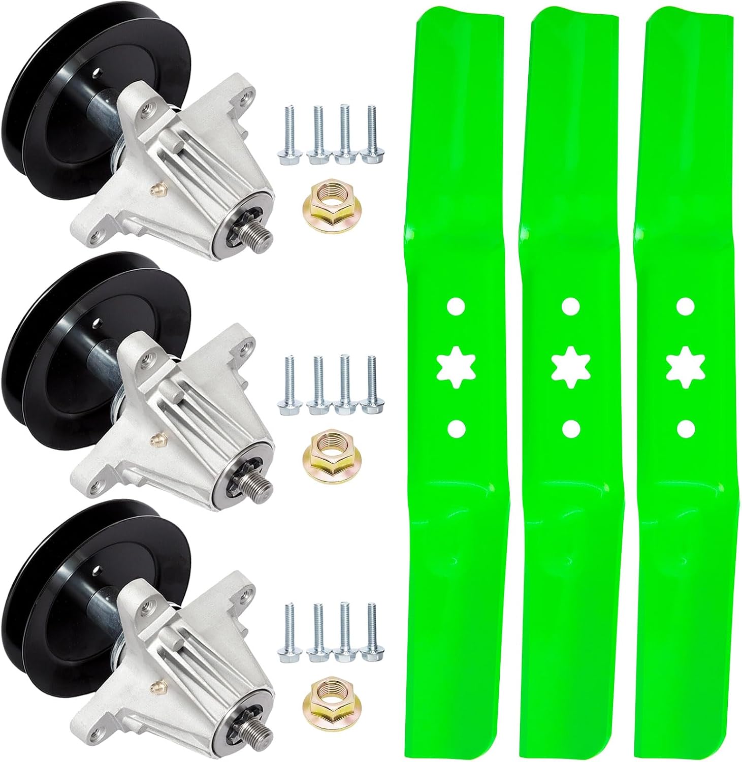 54' Deck Rebuild Kit for Troy Bilt Cub Cadet RZT-L54 ZT1-54 XT1-ST54 XT1-GT54 ZT2-54 XT2-54 XT2-GX54 Craftsman Z6600 t310 T8400 Lawn Mower Includes (3) 618-06978 Spindle (3) 942-05056 Blades