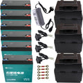 12V 20Ah AGM Sealed Lead Acid Batteries with 48V 2.5A Charging & Storage Box – Universal Powersports Battery Kit for ATV UTV Dirt Bike Go-Kart Golf Cart Tricycle Mini Bike Lawn Mower (6 Pack)