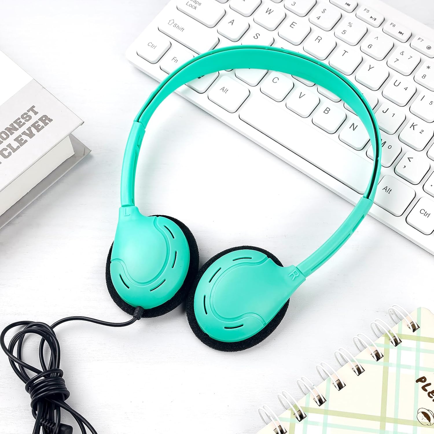 Headphones Bulk for School Classroom 100 Pack On Ear Classroom Headphones for Student,Group Learning, Computer Lab, Library, Online Lesson and Testing 3.5mm Jack (10 Mixed Colors)