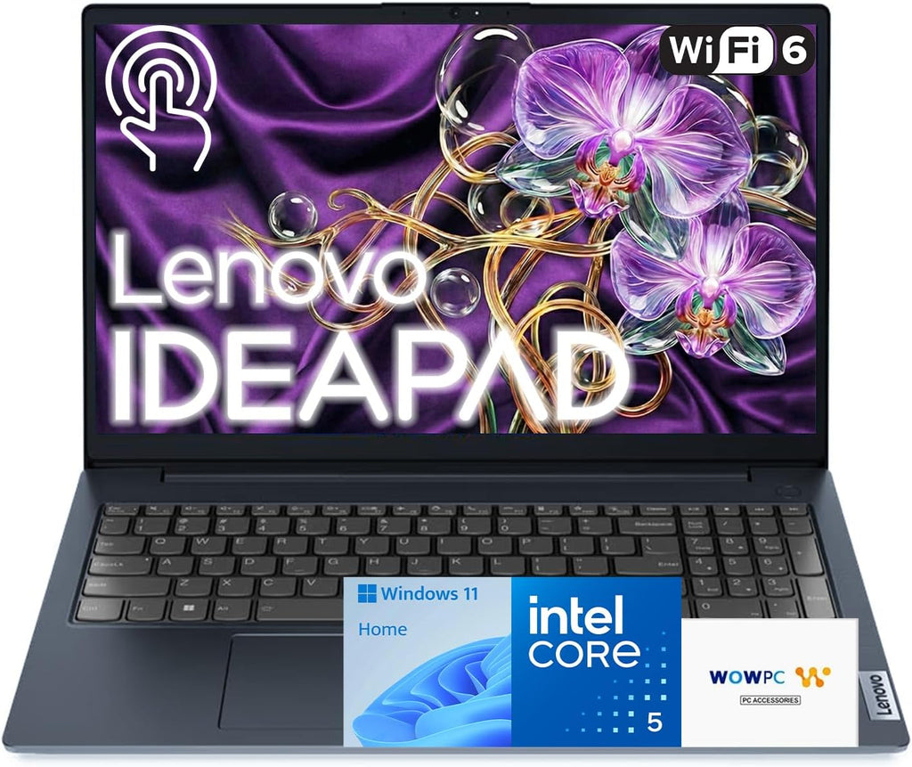 Lenovo New Ideapad Business Laptop with MS Office for The Web, 15.6' FHD Touchscreen Display, Intel 10-Core i5 CPU(Beats i7-1255U), 40GB RAM, 2TB SSD, Ultra Slim Design, Windows 11, WOWPC, No Mouse