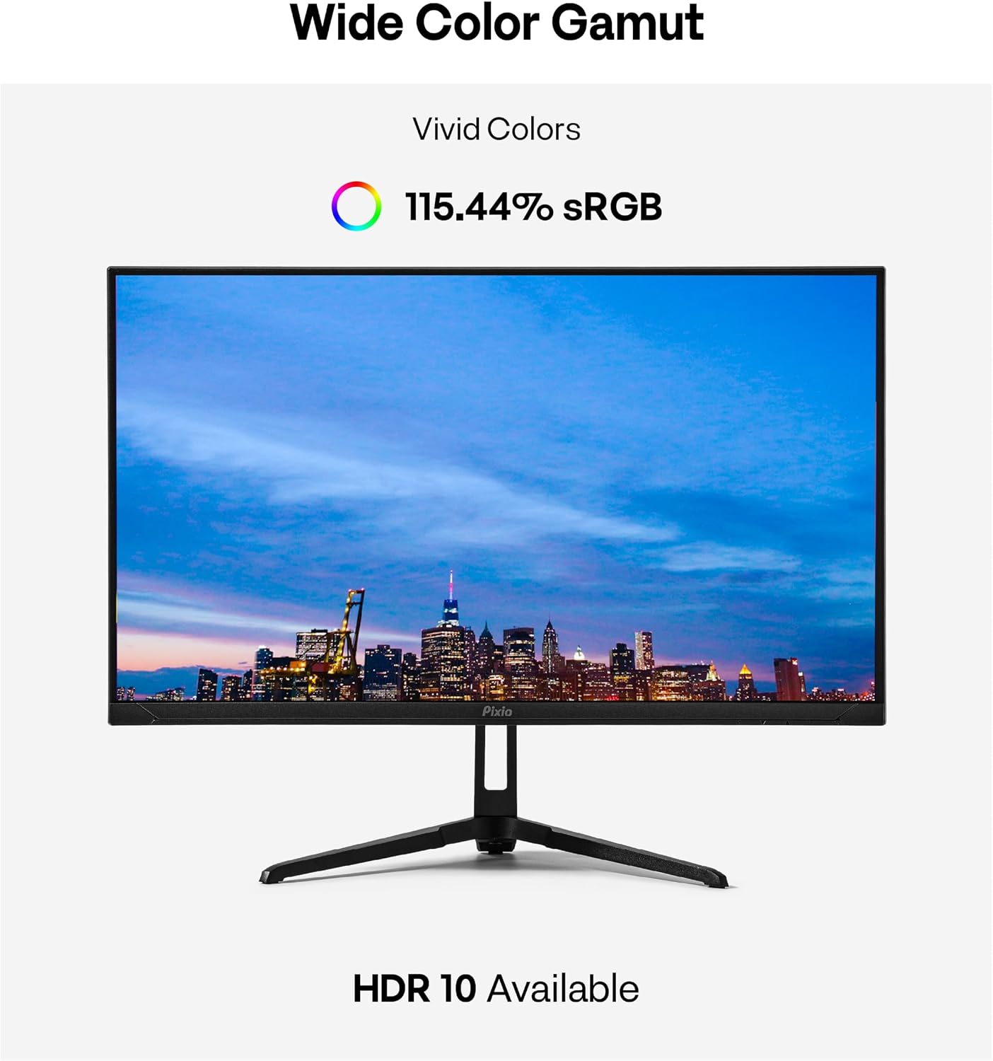 Pixio PX246 Wave 24 inch 120Hz Refresh Rate FHD 1080p Resolution IPS Panel 4ms GTG Response Time Gaming Monitor with Adaptive Sync